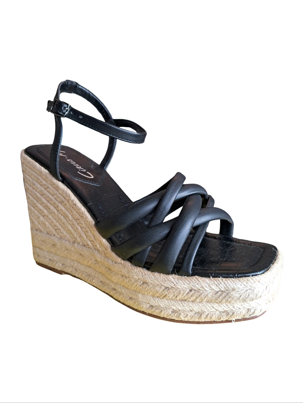 Circus NY by Sam Edelman Irene Espadrille Platform Black Women's Sandals 9M